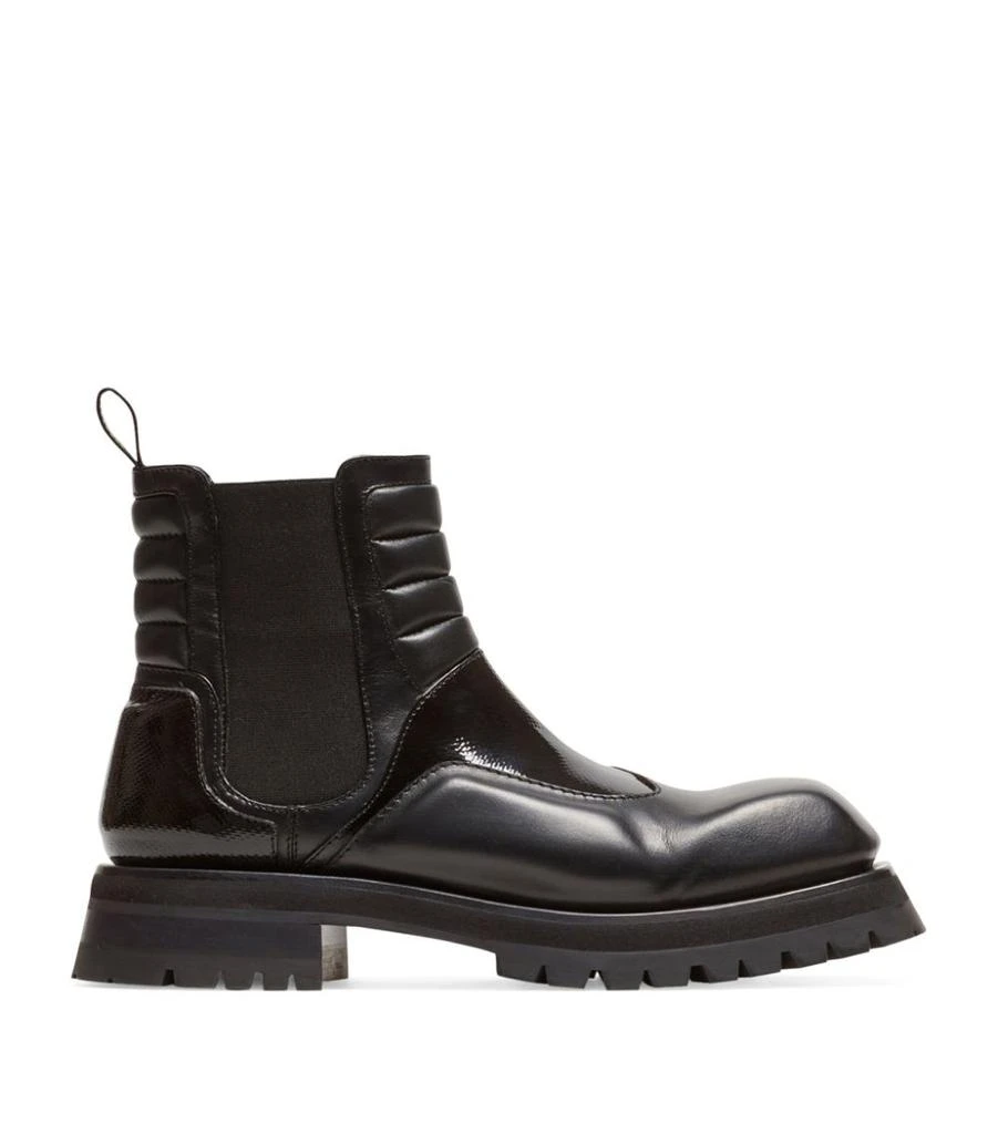 商品Balmain|Leather Quilted Ankle Boots,价格¥10321,第1张图片