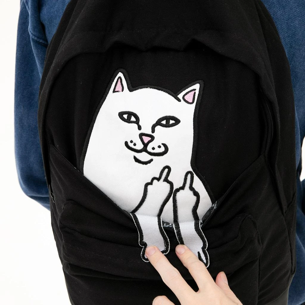 商品RIPNDIP|Lord Nermal Velcro Hands Backpack (Black),价格¥533,第2张图片详细描述