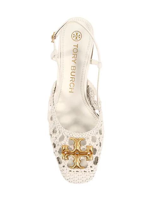 商品Tory Burch|Eleanor Woven Leather Slingback Pumps,价格¥2778,第7张图片详细描述