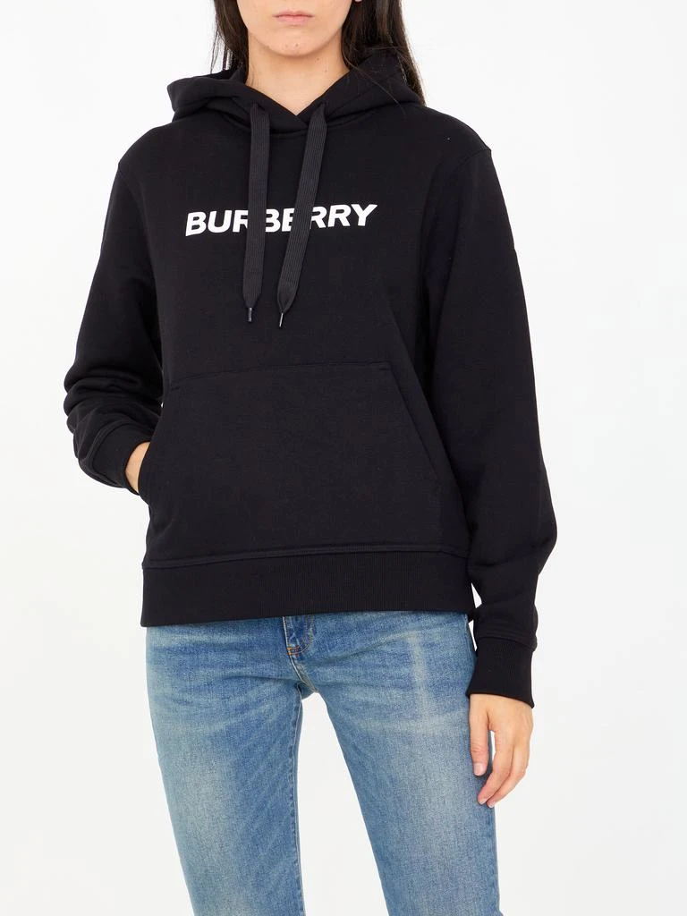 商品Burberry|Black hoodie with logo,价格¥2953,第2张图片详细描述