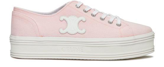 商品Celine|Jane low lace-up sneaker in canvas and calfskin,价格¥4714-¥5083,第1张图片