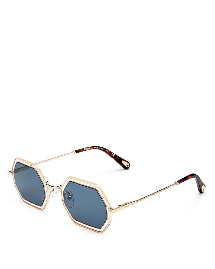 商品Chloé|Women's Poppy Mirrored Octagonal Sunglasses, 53mm,价格¥3139,第3张图片详细描述