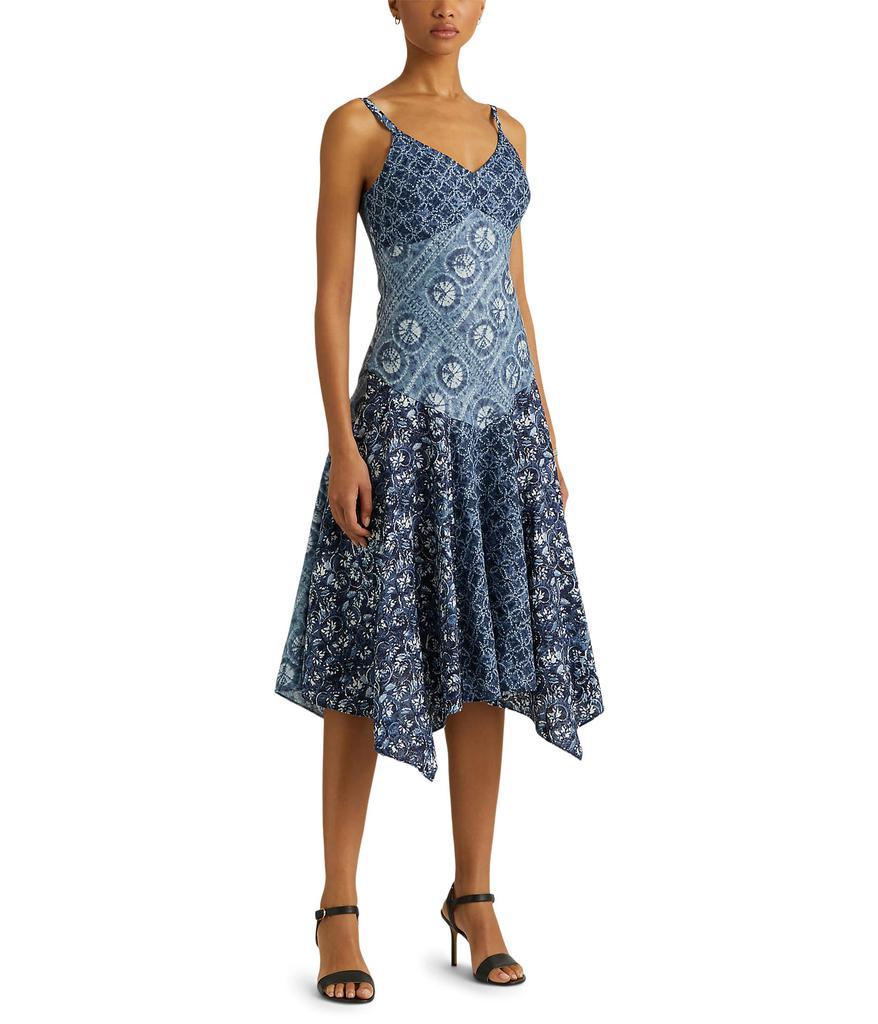 商品Ralph Lauren|Petite Patchwork-Print Linen Sleeveless Dress,价格¥975,第1张图片