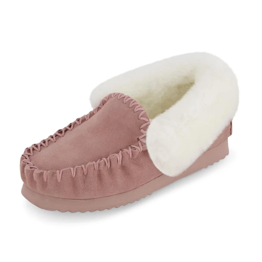 商品Emu Ridge|EMU Ridge Molly Suede Shearling Wool Lined Womens Moccasin Slippers,价格¥78,第3张图片详细描述