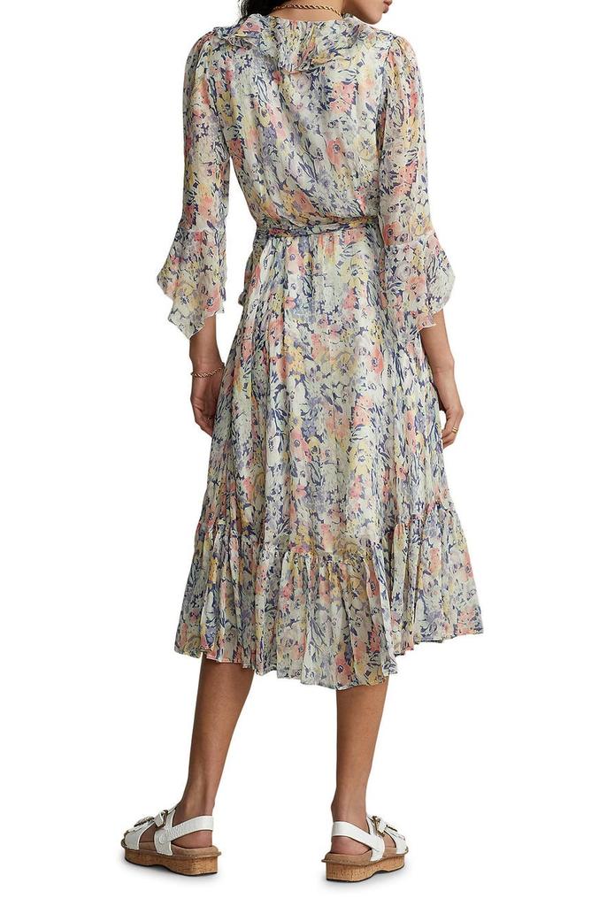 Sheri Floral Chiffon Wrap Dress商品第2张图片规格展示
