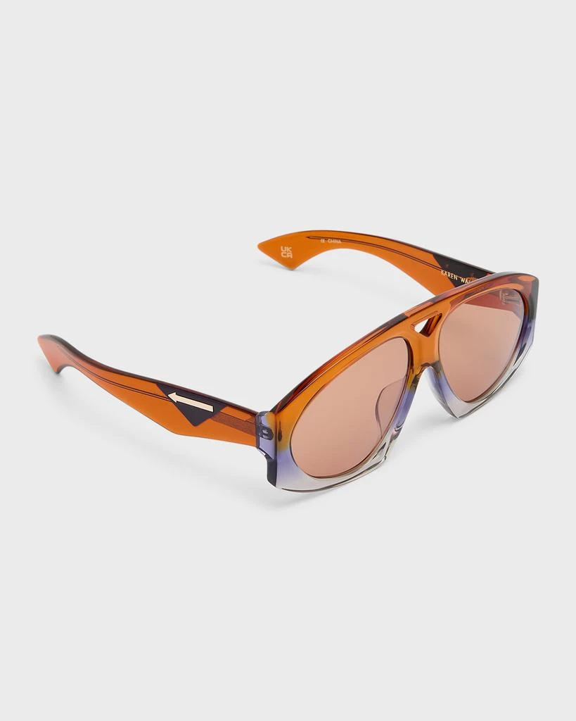 商品KAREN WALKER|Two-Tone Acetate Aviator Sunglasses,价格¥1377,第1张图片