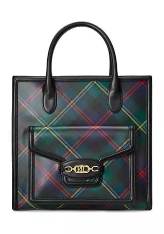 Plaid Leather Large Symone Tote Bag商品第1张图片规格展示