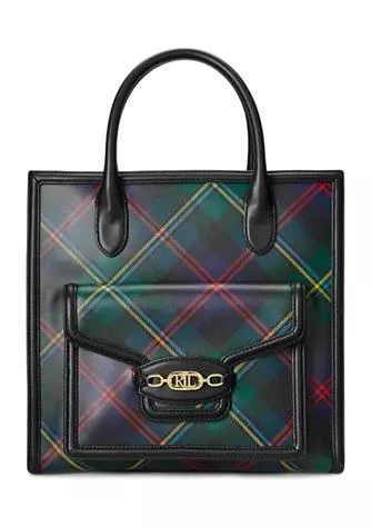 商品Ralph Lauren|Plaid Leather Large Symone Tote Bag,价格¥2232,第1张图片