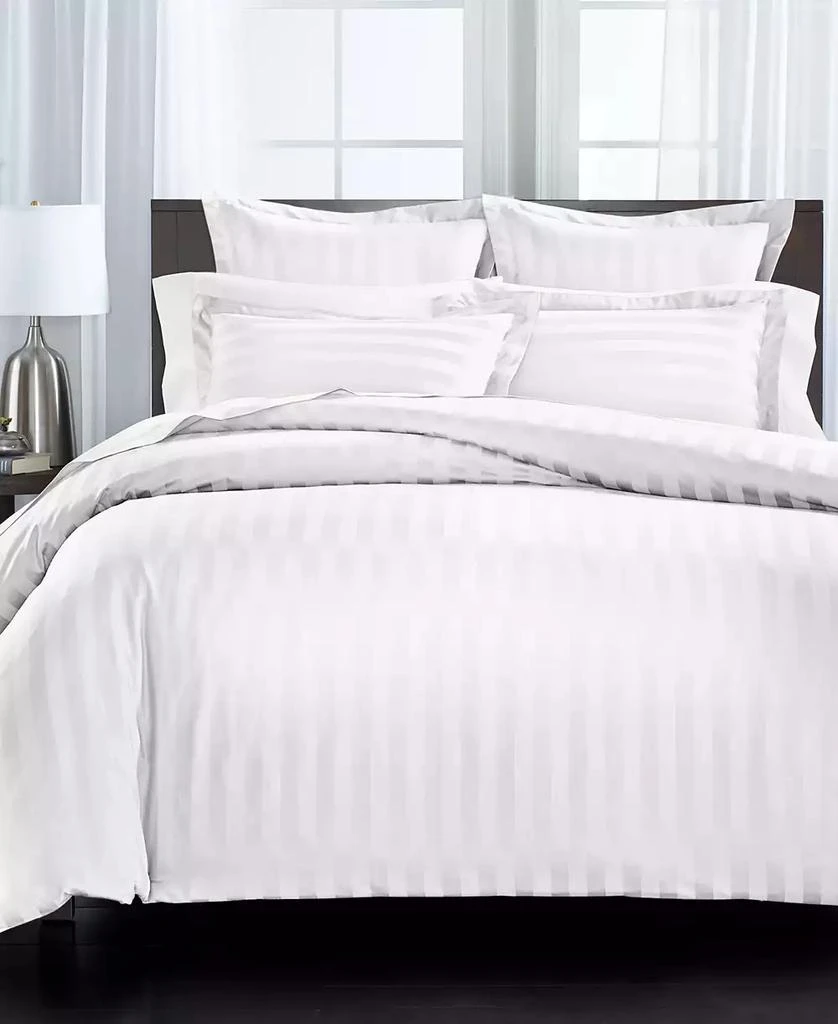 商品Charter Club|1.5" Stripe 550 Thread Count 100% Cotton 2-Pc. Duvet Cover Set, Twin, Exclusively at Macy’s,价格¥515,第1张图片