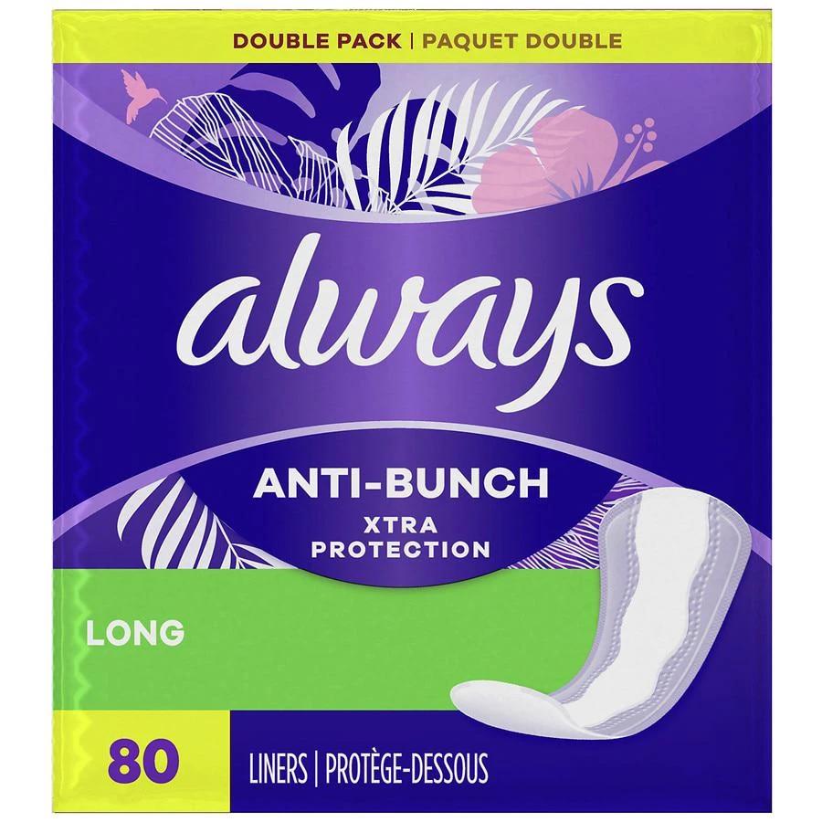 商品Always|Anti-Bunch Xtra Protection Daily Liners Unscented, Long Absorbency,价格¥52,第1张图片
