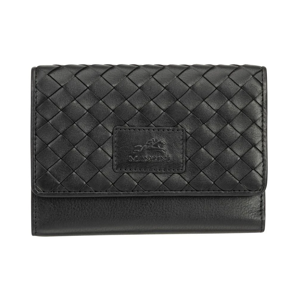 商品Mancini Leather Goods|Women's Basket Weave Collection RFID Secure Mini Clutch Wallet,价格¥551,第1张图片