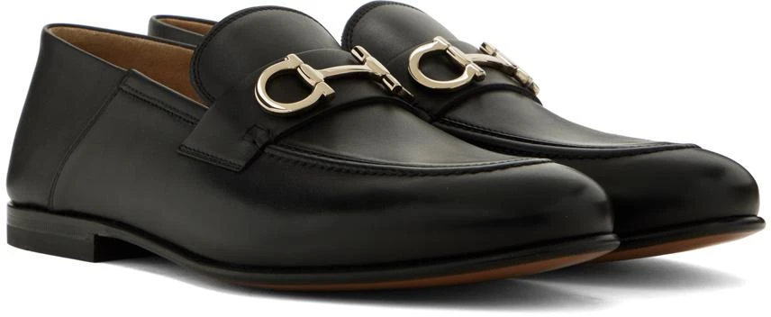 商品Salvatore Ferragamo|Black Gancini Loafers,价格¥7972,第4张图片详细描述