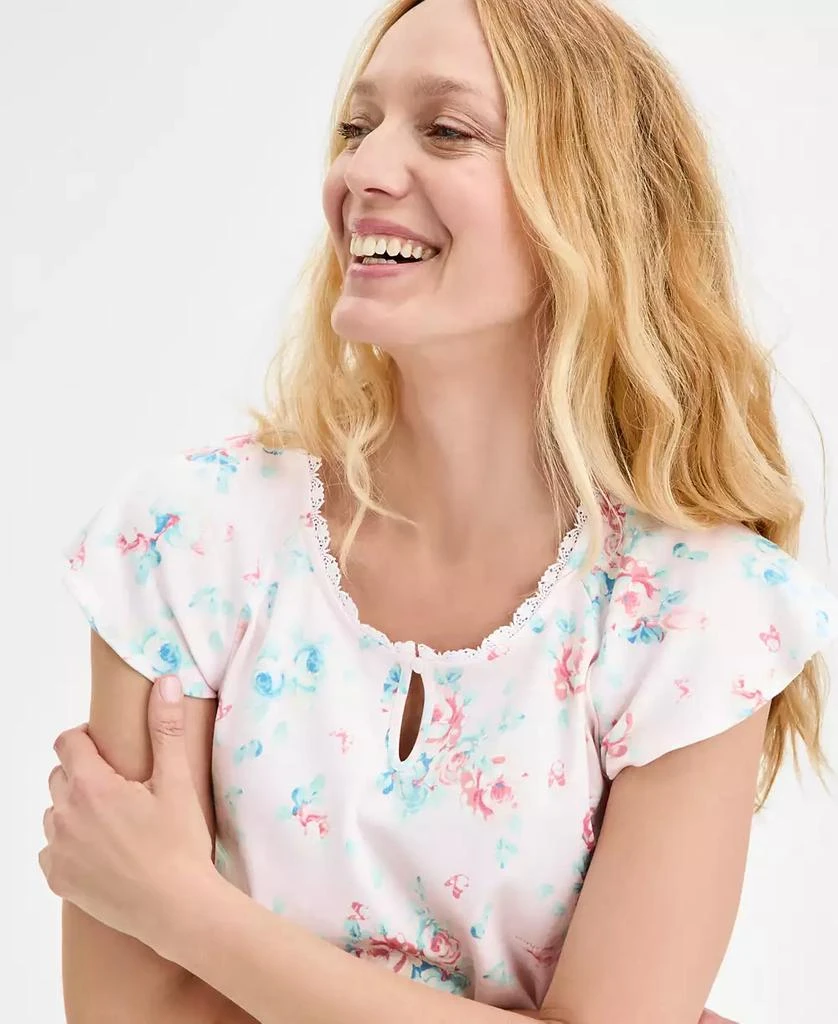 商品Charter Club|Women's Cotton Flutter-Sleeve Pajama Set, Exclusively at Macy's,价格¥191,第3张图片详细描述