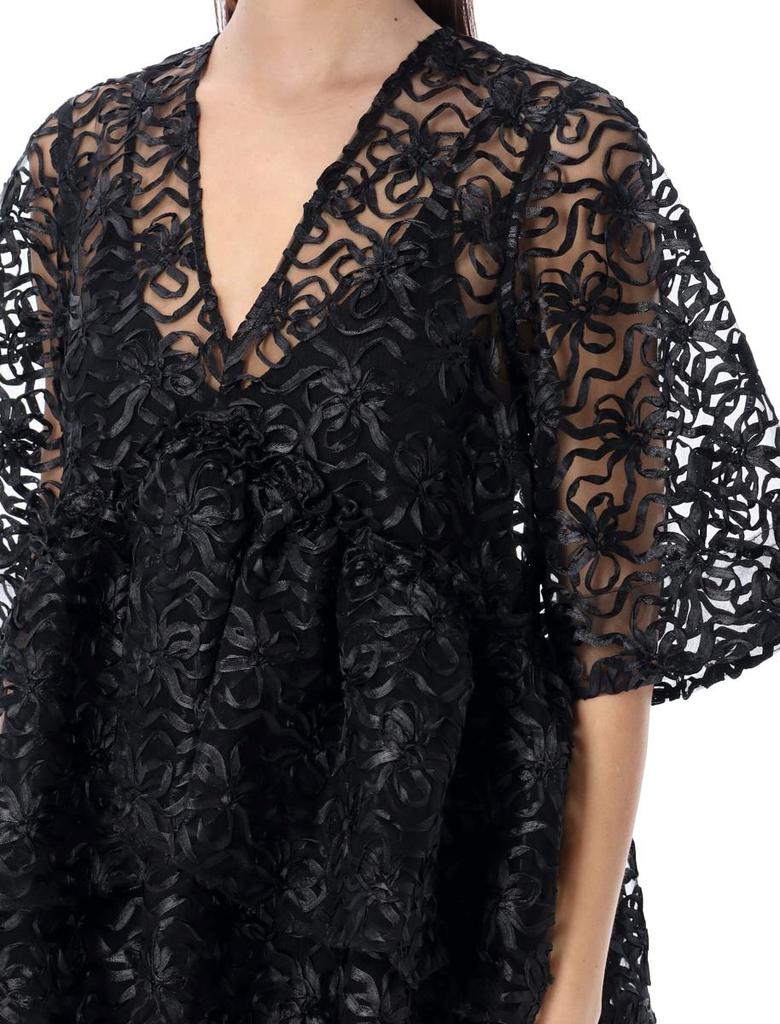 【GANNI】Ribbon Tulle Shist（36） Ganni Ribbon Tulle Mini Dress Black - LIVSLYST