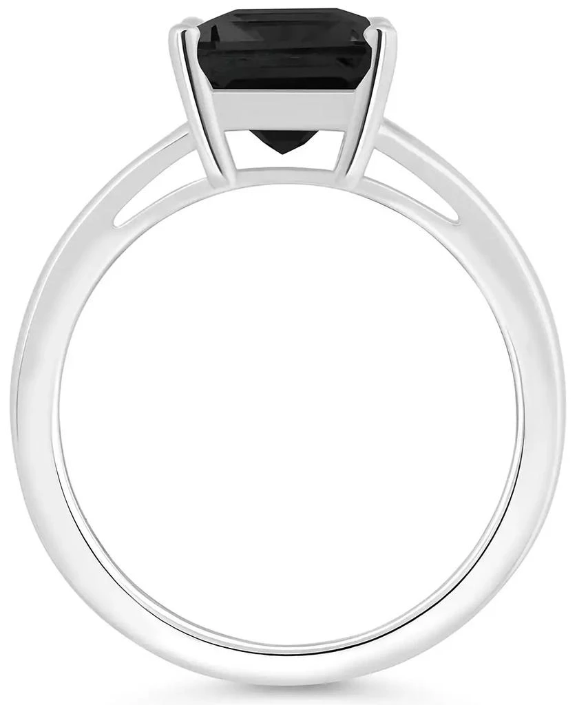 商品Macy's|Onyx Emerald-Cut Split Shank Polished Statement Ring in Sterling Silver,价格¥608,第3张图片详细描述