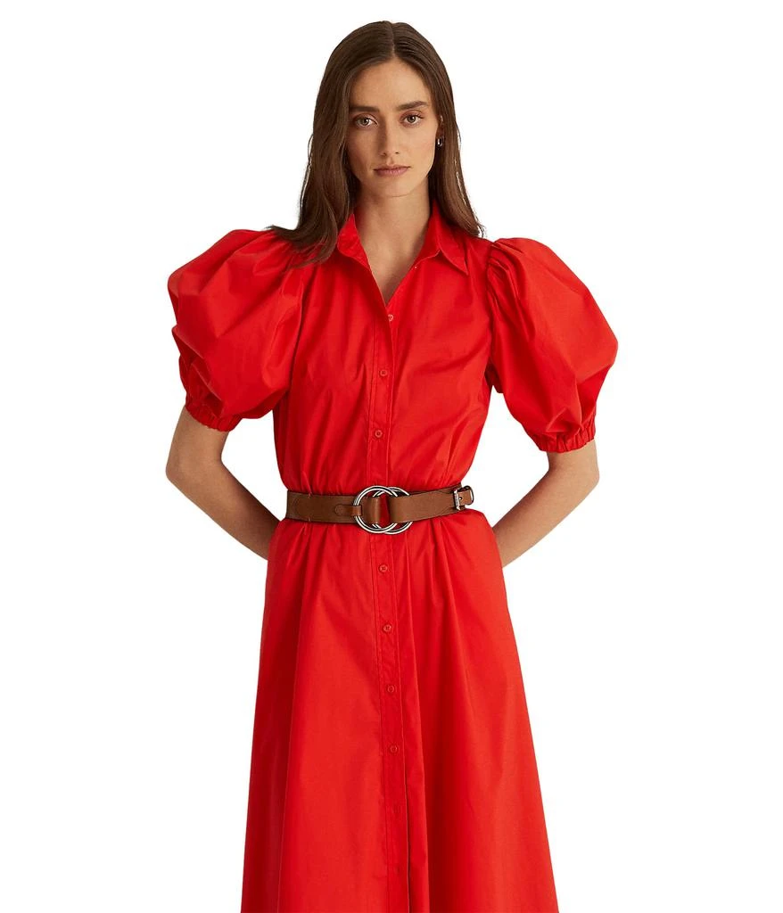 商品Ralph Lauren|Puff-Sleeve Cotton Midi Dress,价格¥749,第4张图片详细描述