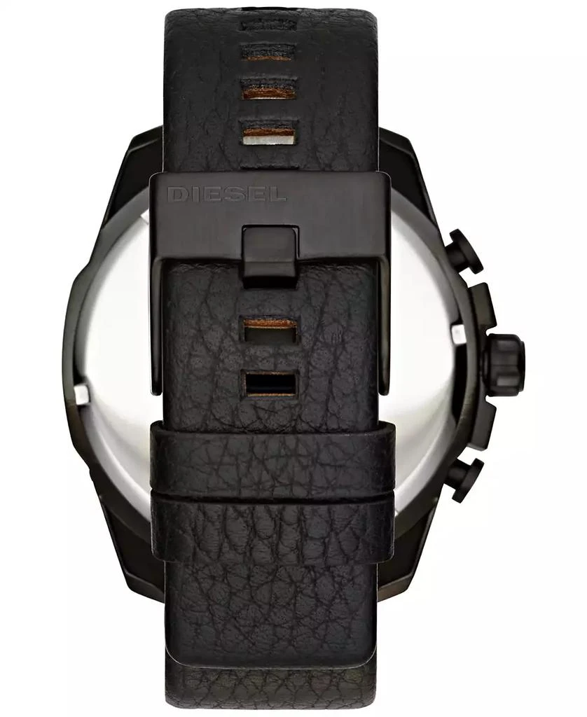 商品Diesel|Men's Chronograph Mega Chief Iridescent Crystal Black Leather Strap Watch 51mm DZ4323,价格¥1861,第3张图片详细描述