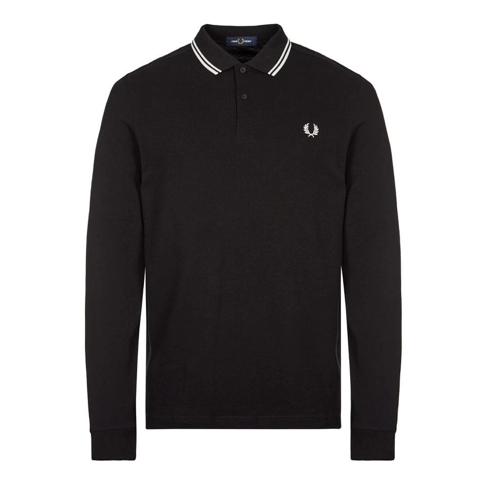 商品Fred Perry|Fred Perry Long Sleeved Twin Tipped Polo Shirt - Black,价格¥512,第1张图片