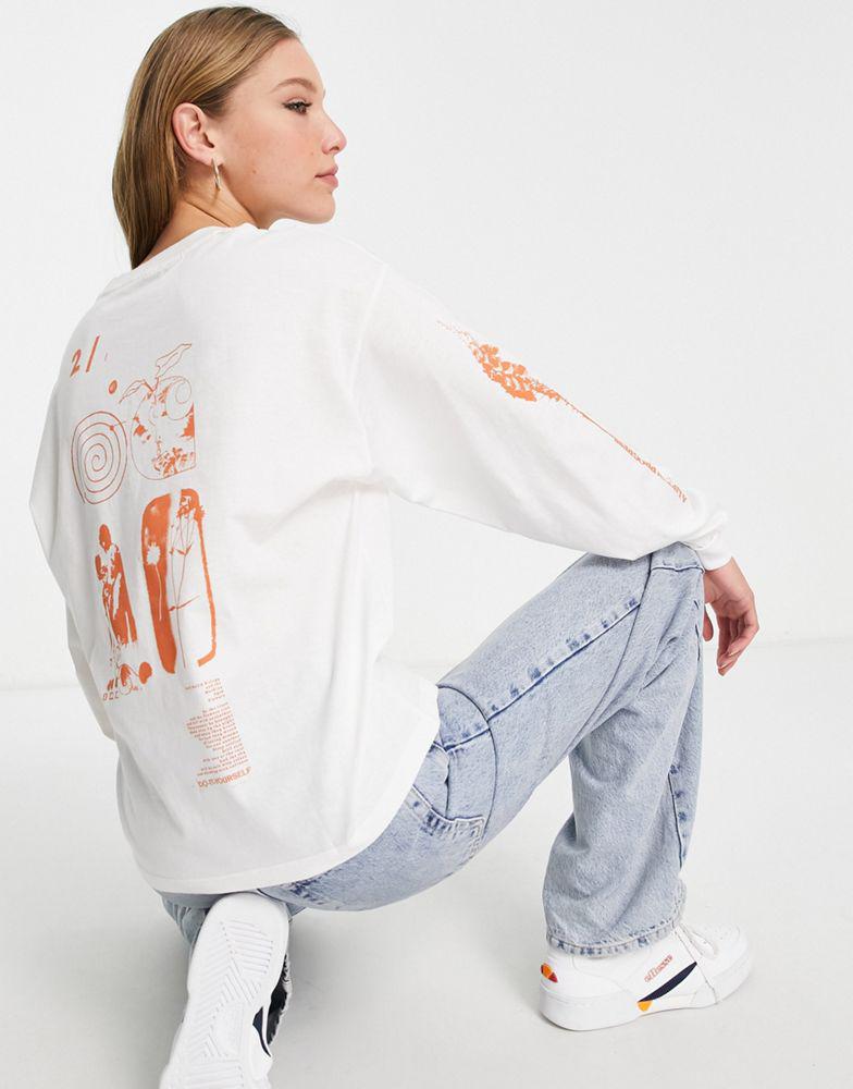 Carhartt WIP life long-sleeve skater t-shirt in white and orange商品第3张图片规格展示