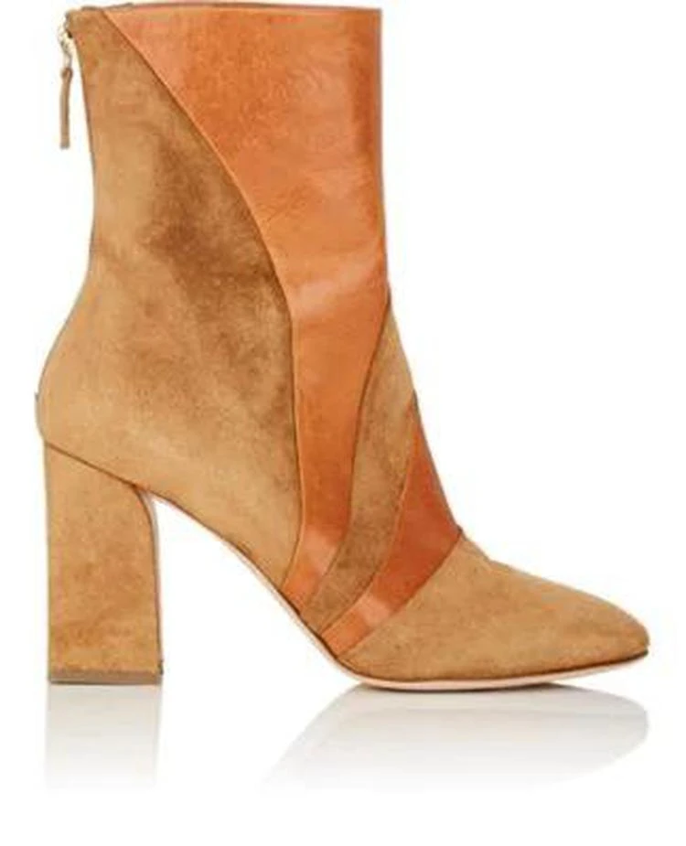 商品Zac Posen|Ines Leather & Suede Ankle Boots,价格¥2150,第1张图片