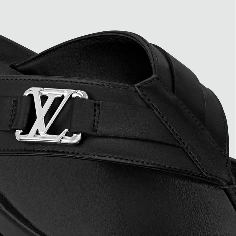 商品Louis Vuitton|【预售3-7天】LV/路易威登 男士黑色小牛皮人字拖鞋,价格¥6163,第4张图片详细描述