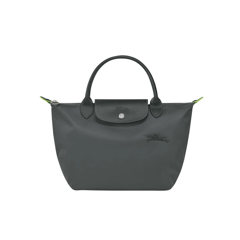 商品Longchamp|LONGCHAMP/珑骧 女士灰色帆布银色五金按扣拉链开合小号手提包,价格¥697,第1张图片