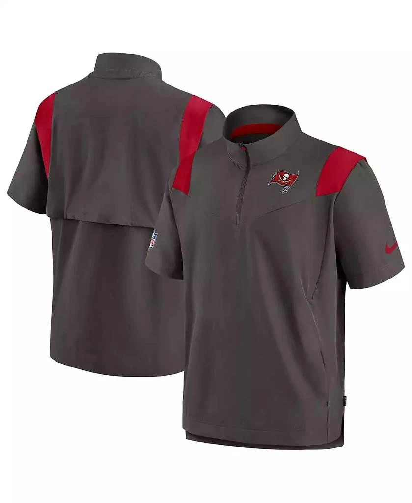 商品NIKE|Men's Pewter Tampa Bay Buccaneers Coach Chevron Lockup Quarter-Zip Top,价格¥416,第1张图片