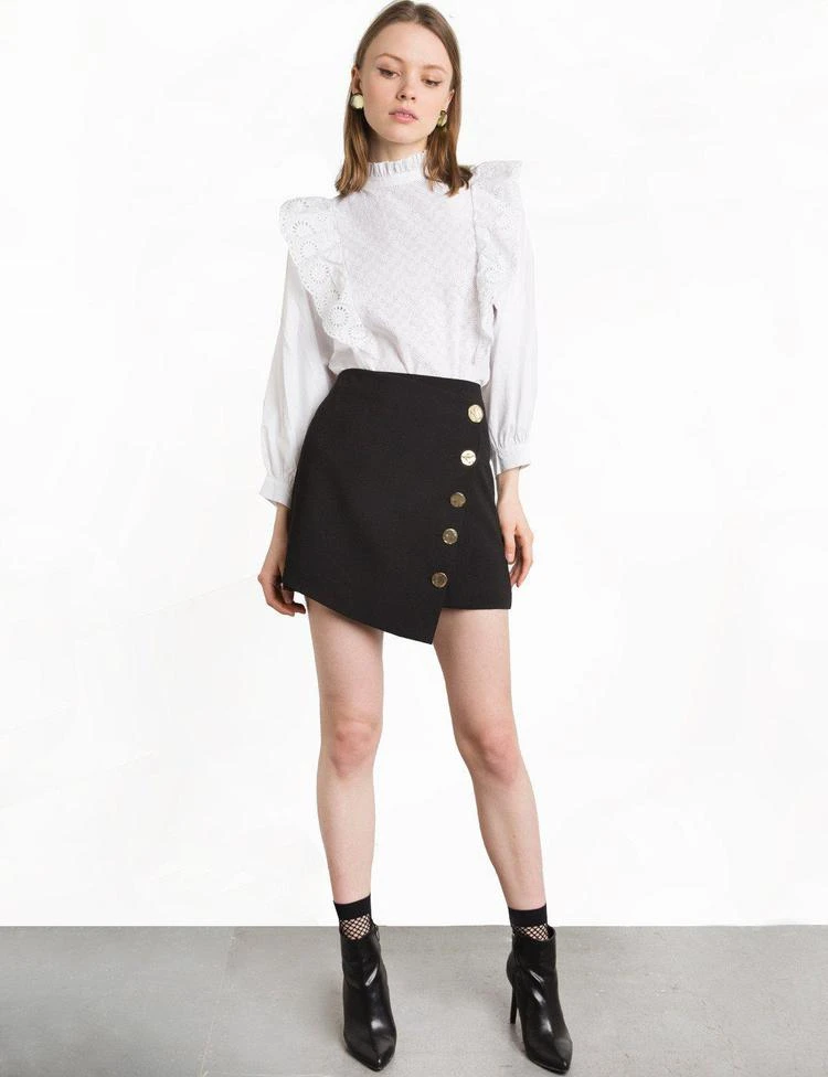 商品Pixie Market|Cotton Eyelet Ruffled Blouse,价格¥372,第1张图片
