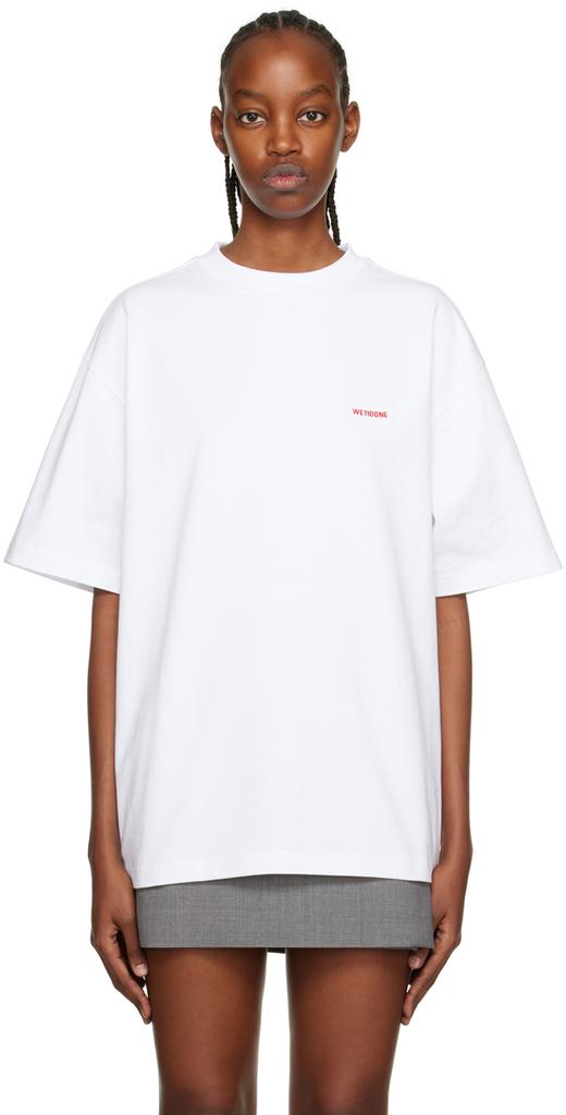 White Embroidered T-Shirt商品第1张图片规格展示
