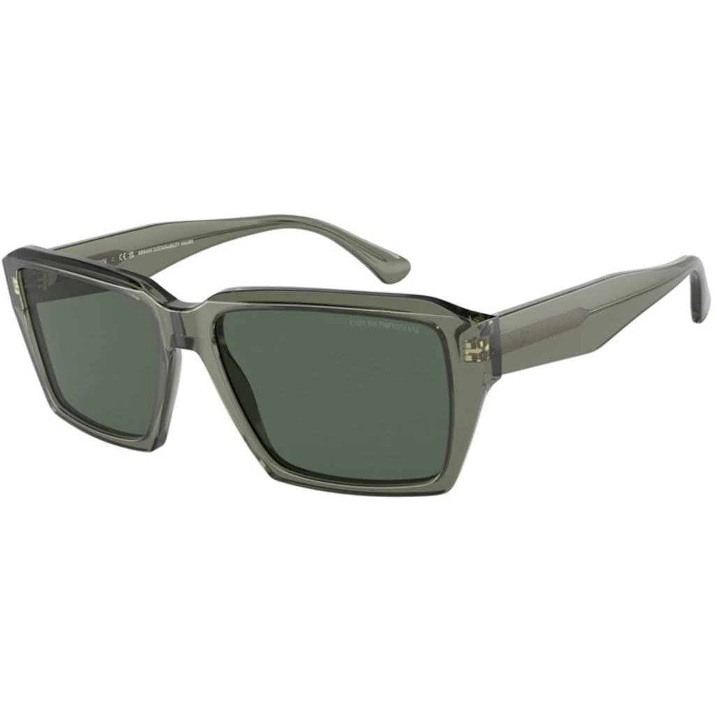 商品Emporio Armani|Emporio Armani Men's Sunglasses - Shiny Transparent Green Plastic Frame | 4186 536271,价格¥592,第1张图片