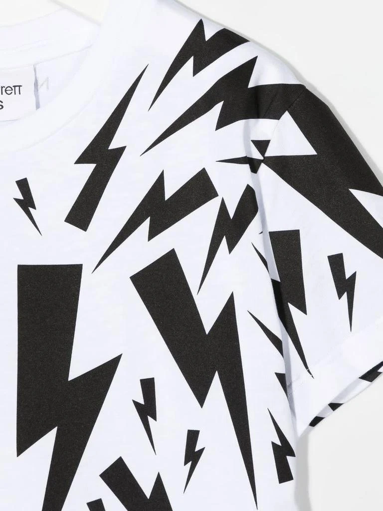 商品Neil Barrett|Neil Barrett Kids White T-shirt With Black Thunderbolt Print,价格¥556,第3张图片详细描述