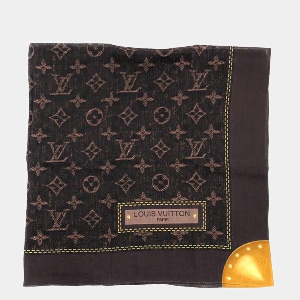 Louis Vuitton Brown Monogram Print Scarf商品第3张图片规格展示