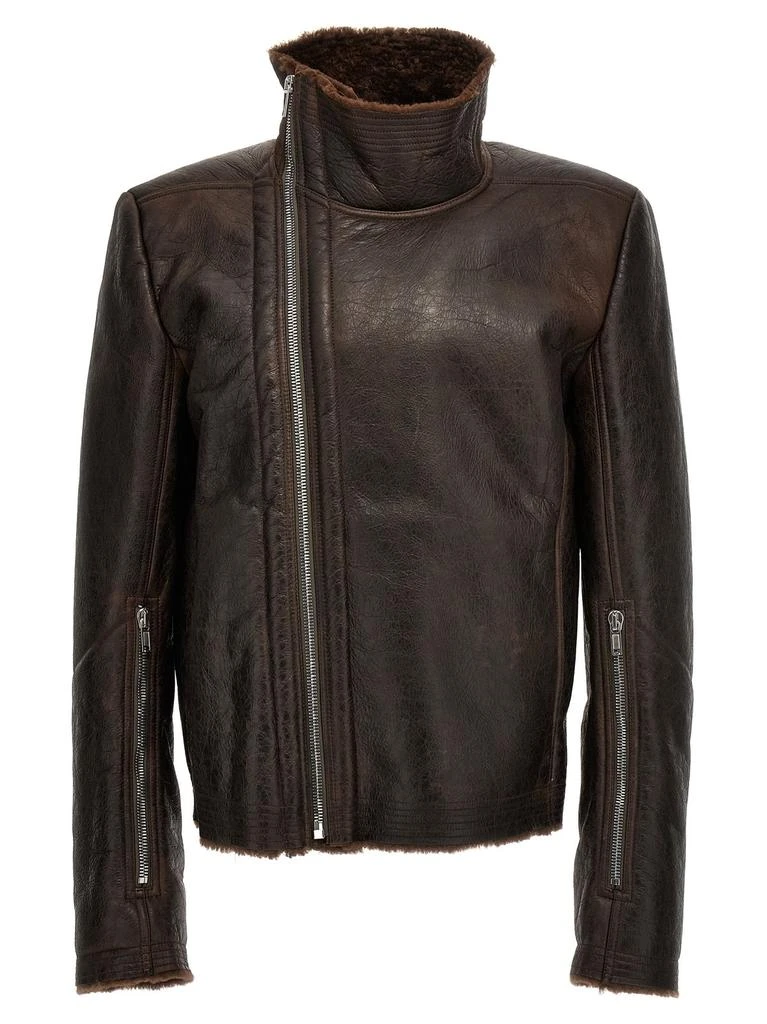 商品Rick Owens|Rick Owens Bauhaus Zip Detailed Leather Jacket,价格¥14958,第1张图片