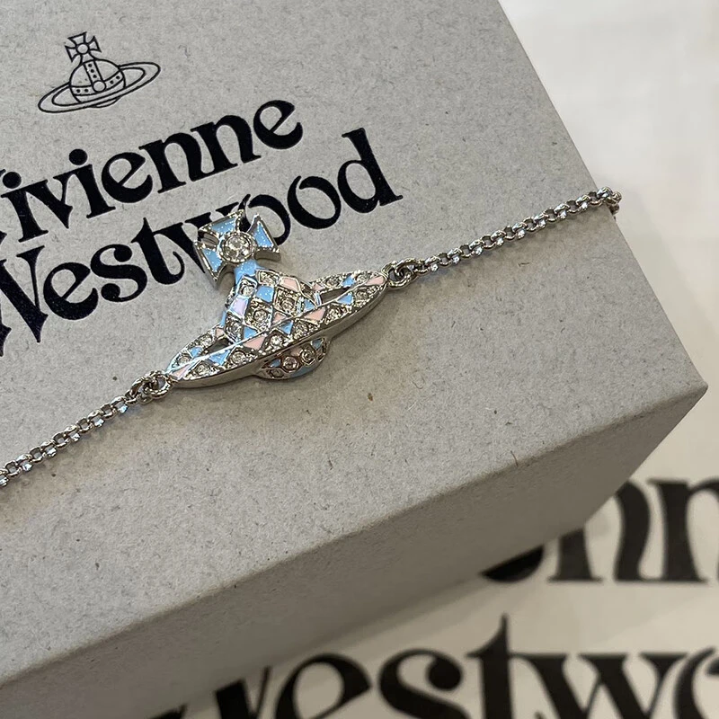 商品Vivienne Westwood|VIVIENNE WESTWOOD/西太后 女士蓝/白色徽标手链,价格¥610,第1张图片