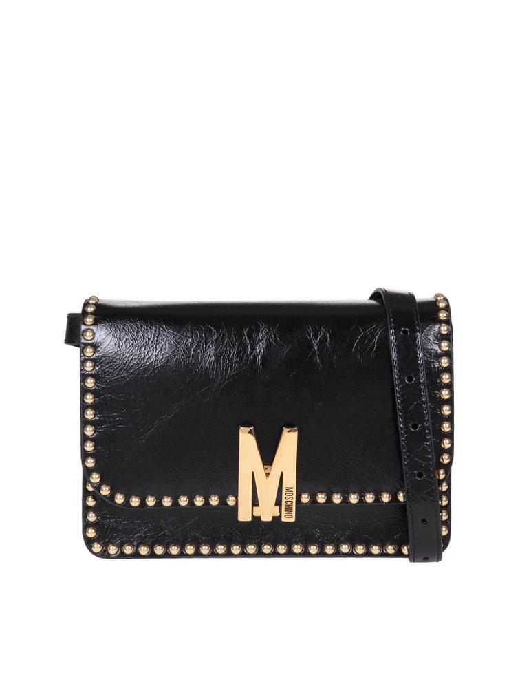 Moschino Stud-Detailed Foldover Top Crossbody Bag商品第1张图片规格展示