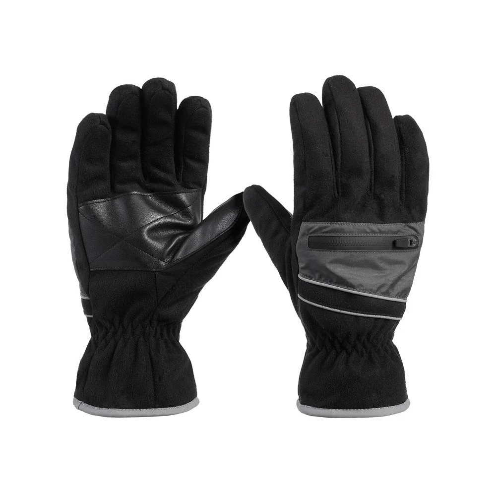 商品Isotoner Signature|Men's Microsuede Water Repellent Gloves with Zipper Pouch,价格¥231,第2张图片详细描述