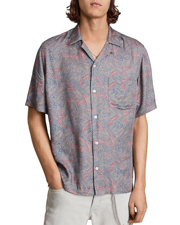 商品ALL SAINTS|Oslo Paisley Short Sleeve Shirt,价格¥667,第1张图片