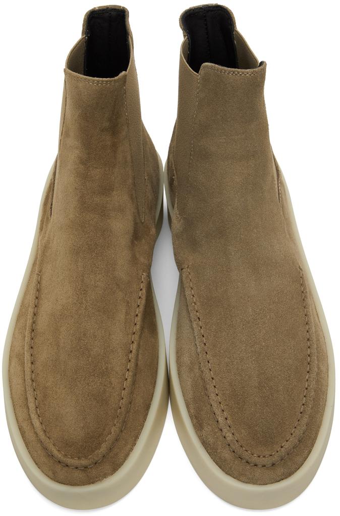 Taupe Suede Chelsea Boots商品第5张图片规格展示