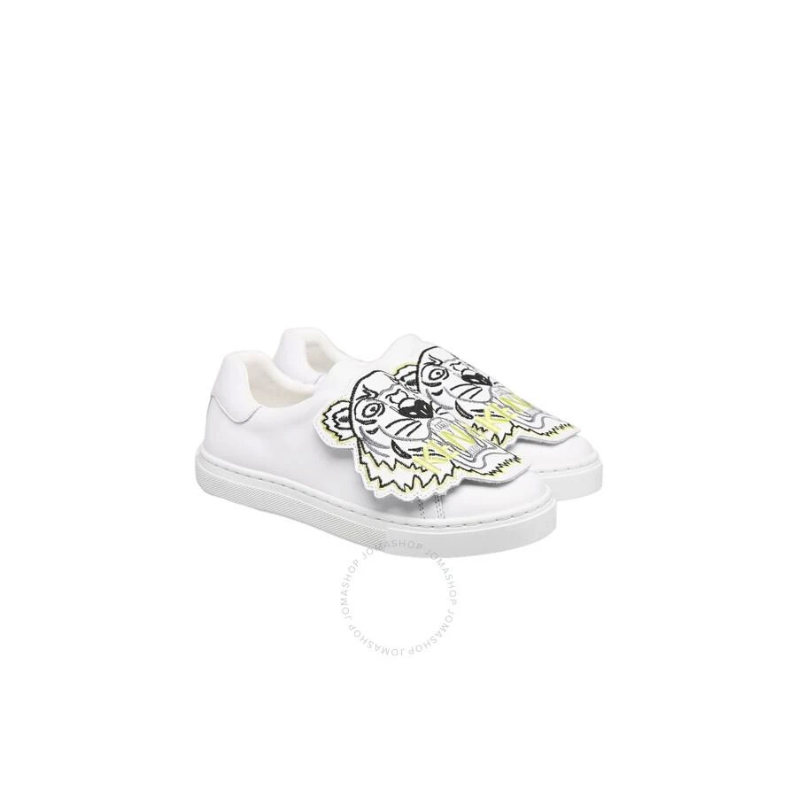 商品Kenzo|Girls White Tiger Icon Slip-On Sneakers,价格¥730,第2张图片详细描述