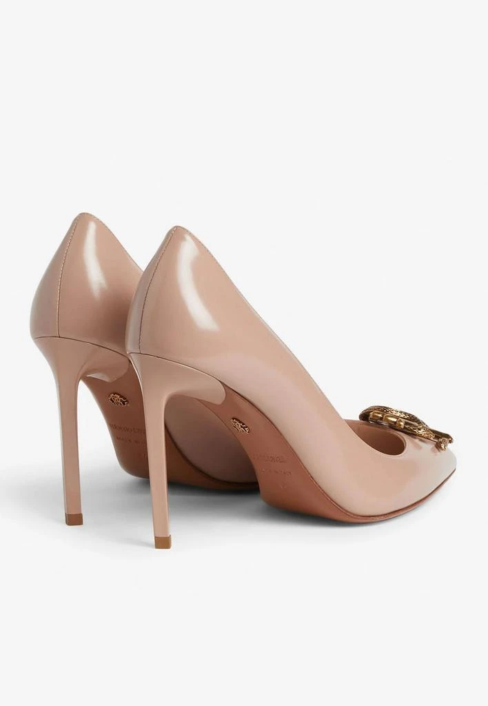 商品Roberto Cavalli|Mirror Snake 90 Leather Pointed Pumps,价格¥7284,第4张图片详细描述