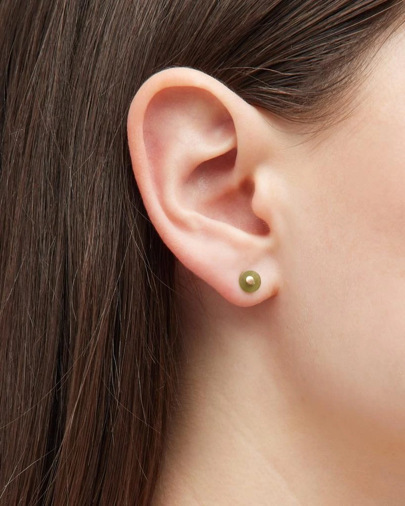商品Ginette NY|Donut Jade Rose Gold Stud Earrings,价格¥3420,第2张图片详细描述