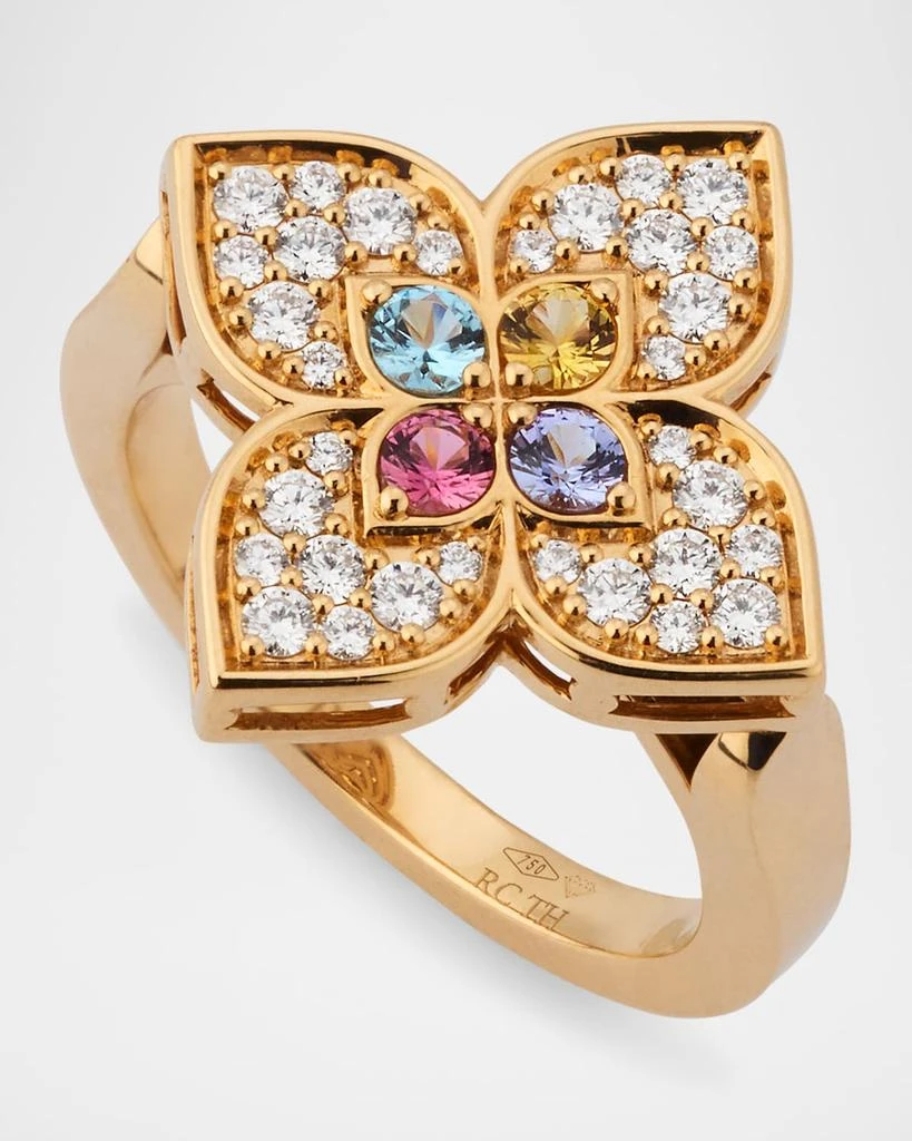 商品Roberto Coin|18K Rose Gold Venetian Princess Diamond Ring with Topaz, Tanzanite, Rubellite, and Citrine,价格¥33583,第3张图片详细描述