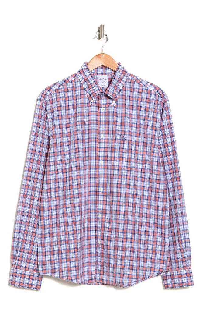 商品Brooks Brothers|Sport Fit Plaid Long Sleeve Yarn Dye Cotton Button-Down Shirt,价格¥413,第3张图片详细描述