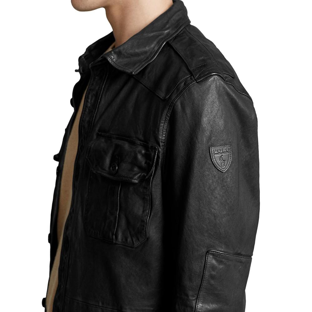 Men's Leather Shirt Jacket商品第4张图片规格展示