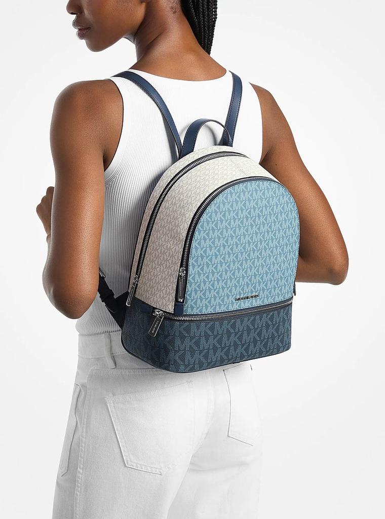 Shop Rhea Medium Color-Block Signature Logo Backpack on Sale  display picture 1