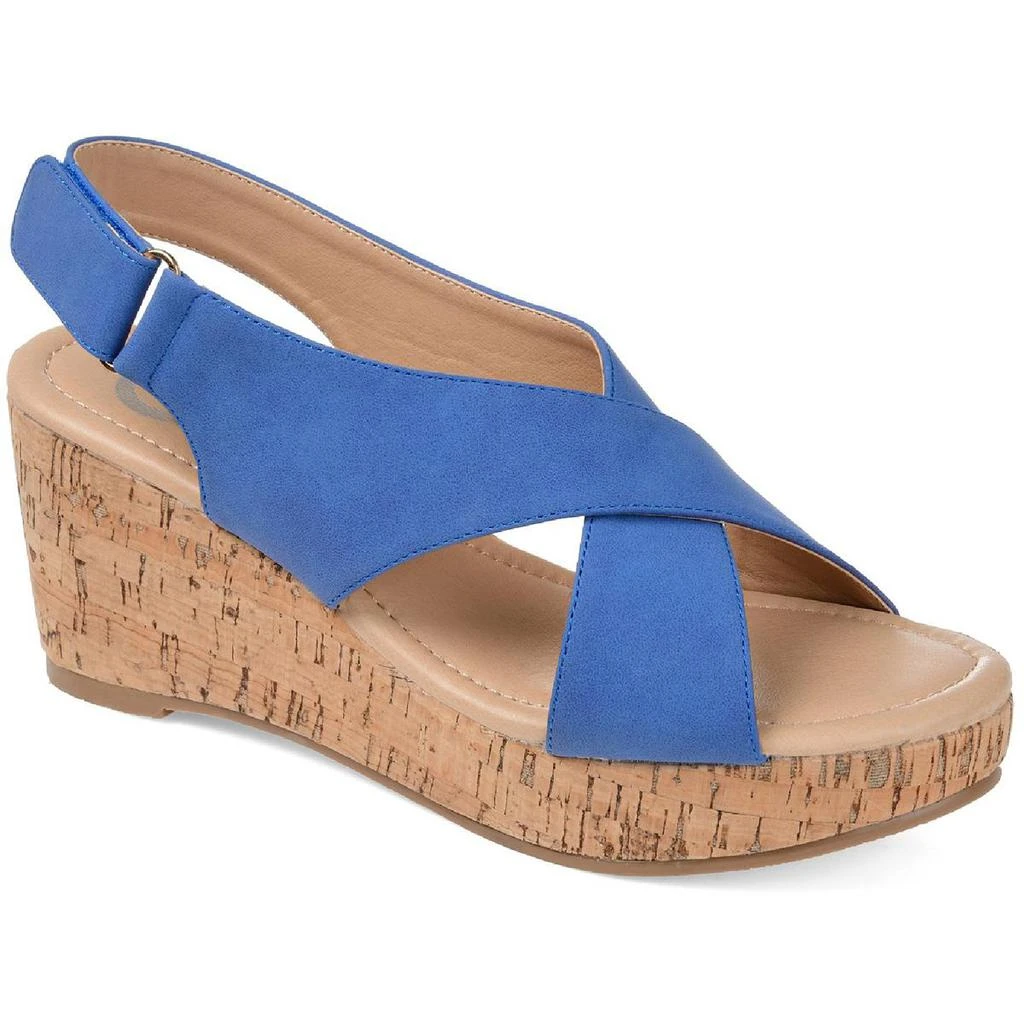 商品Journee Collection|Journee Collection Womens Jenice Cork Open Toe Wedge Sandals,价格¥62,第1张图片