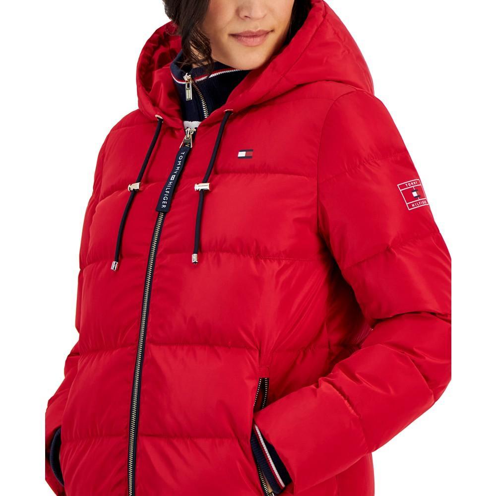 商品Tommy Hilfiger|Women's Hooded Ribbed-Collar Puffer Jacket,价格¥734,第5张图片详细描述