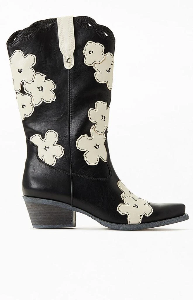 商品Sam Edelman|Black & White Flower Jill 2 Cowboy Boots,价格¥681,第2张图片详细描述