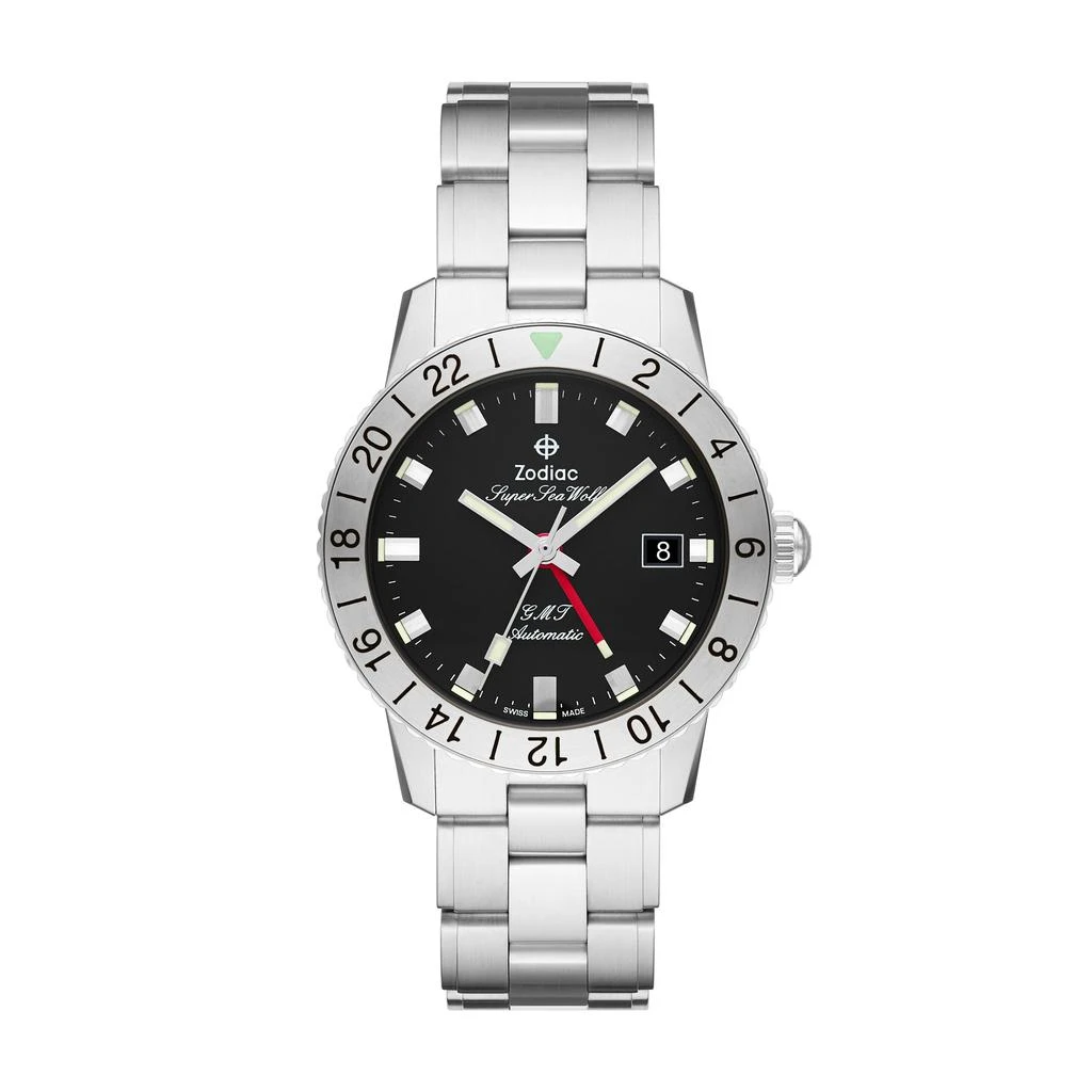 商品ZODIAC|Zodiac Men's Super Sea Wolf GMT Automatic, Silver-Tone Stainless Steel Watch,价格¥5723,第1张图片