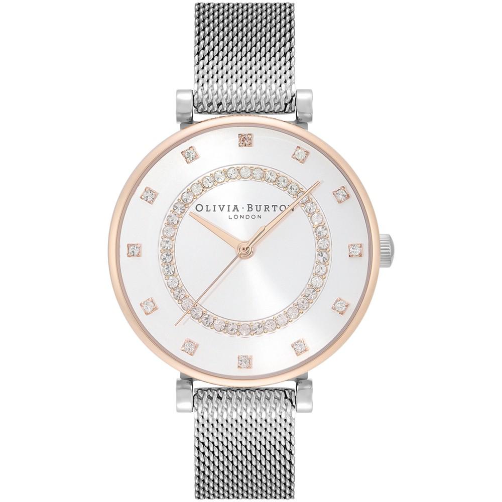 Women's T-Bar Silver-Tone Stainless Steel Mesh Bracelet Watch 32mm商品第1张图片规格展示